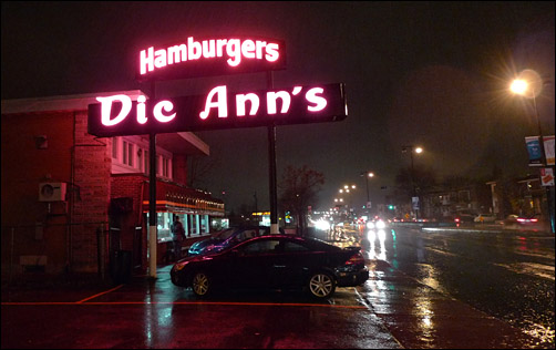 Rainy night at Dic-Anns